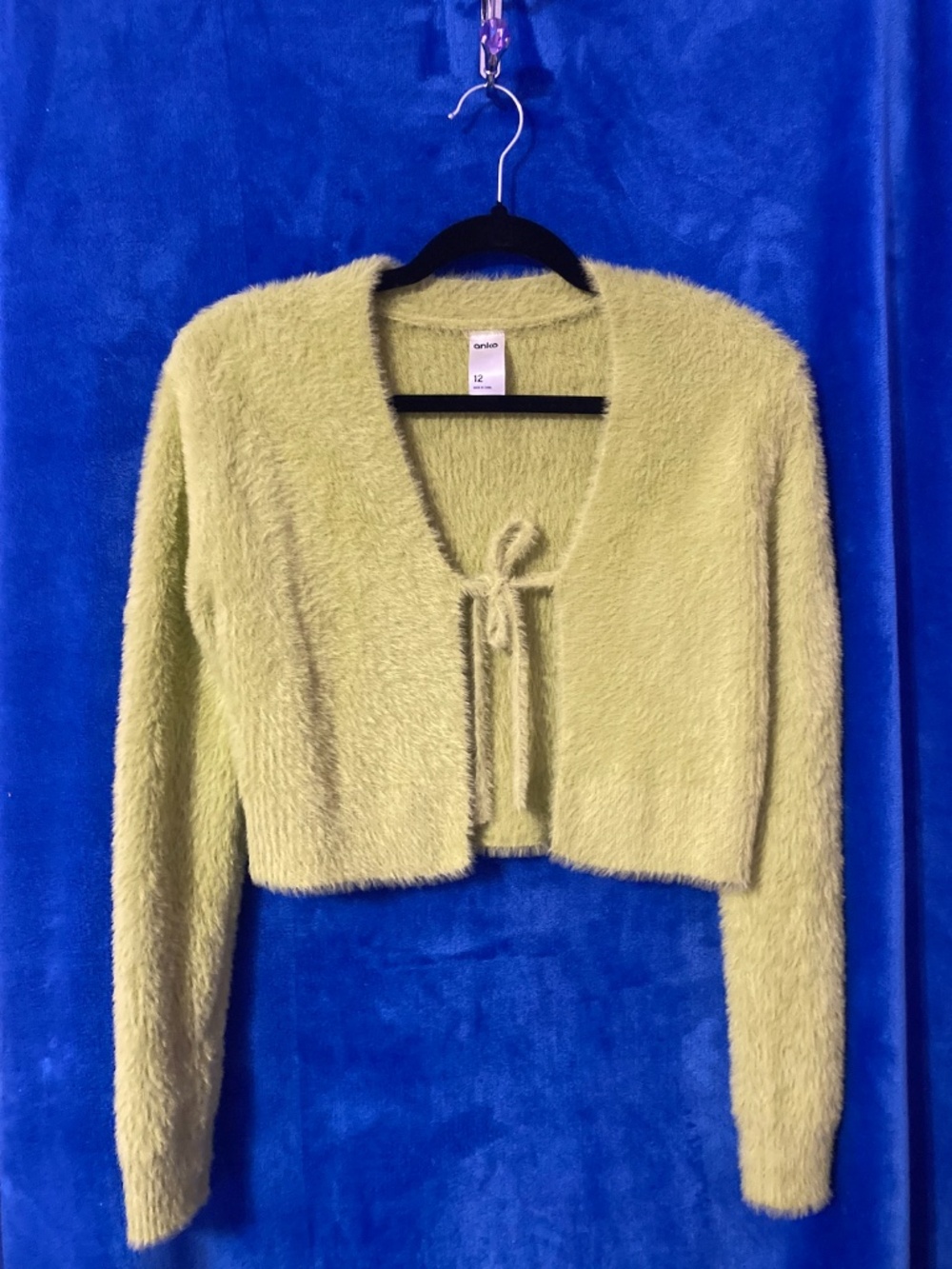 Green fluffy shrug